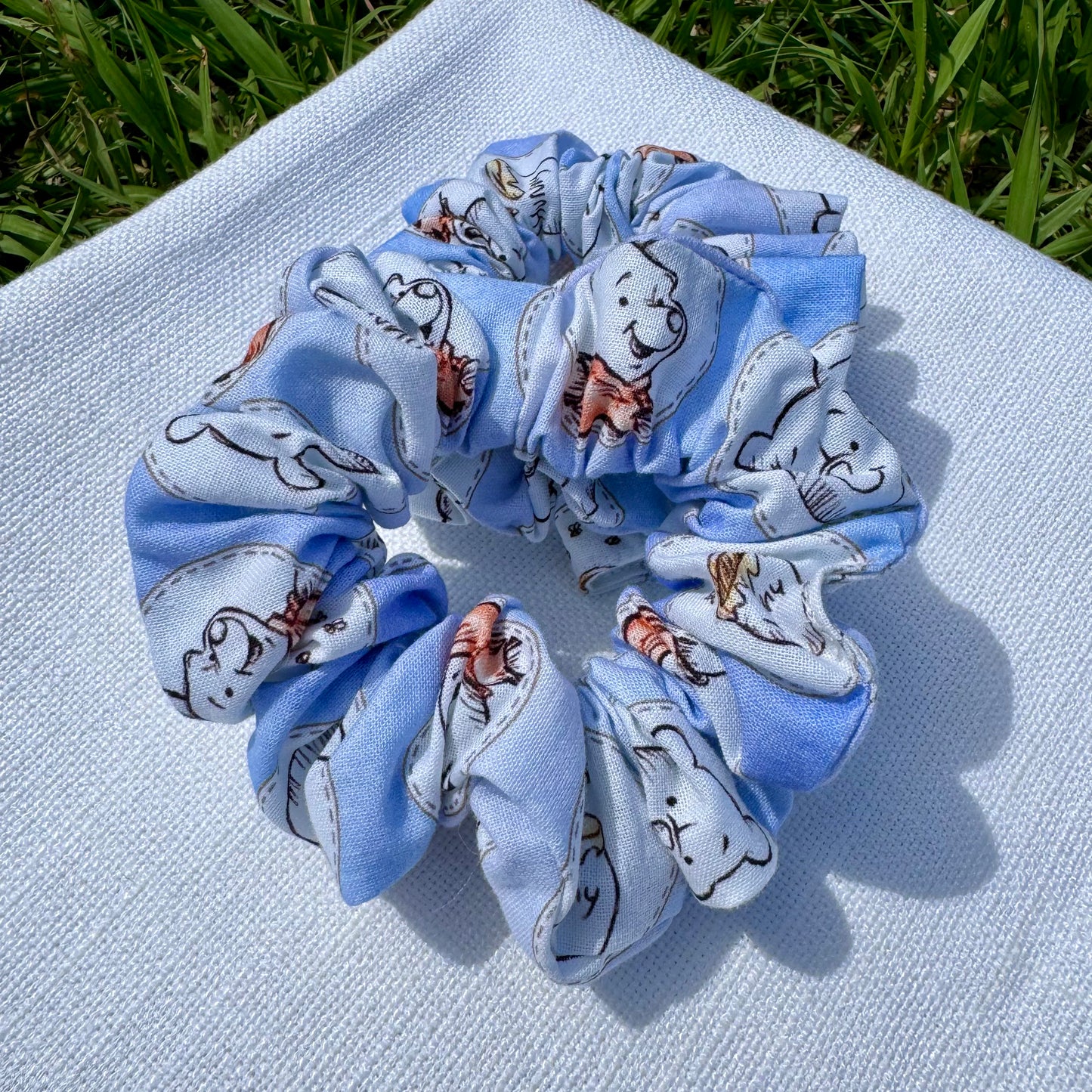 Pooh Bear Scrunchie - Blue