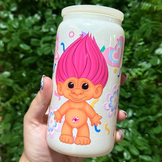 Trolls Glitter Glass Cup