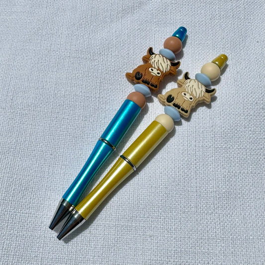 Highland Cow - Beaded Pen