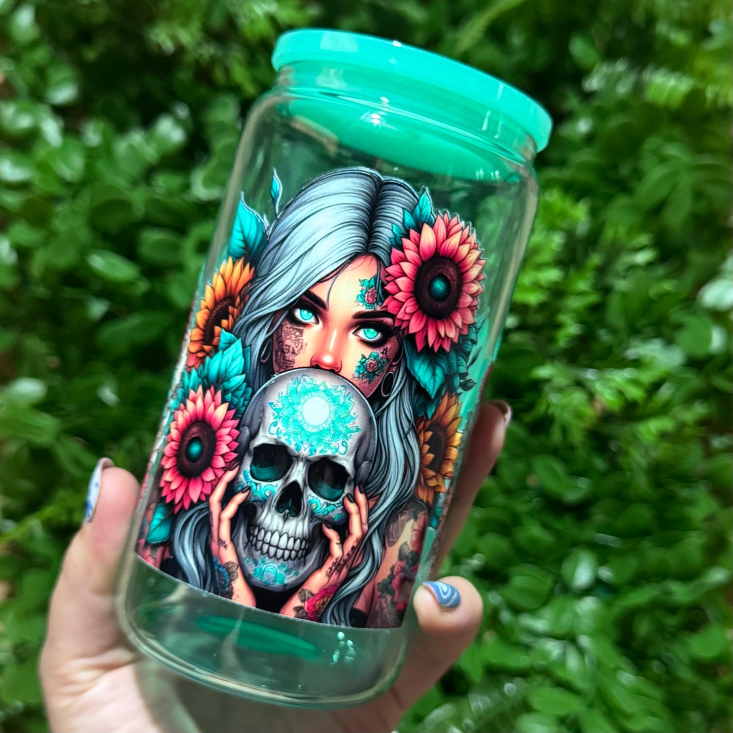 Tattoo Girl Glass Cup