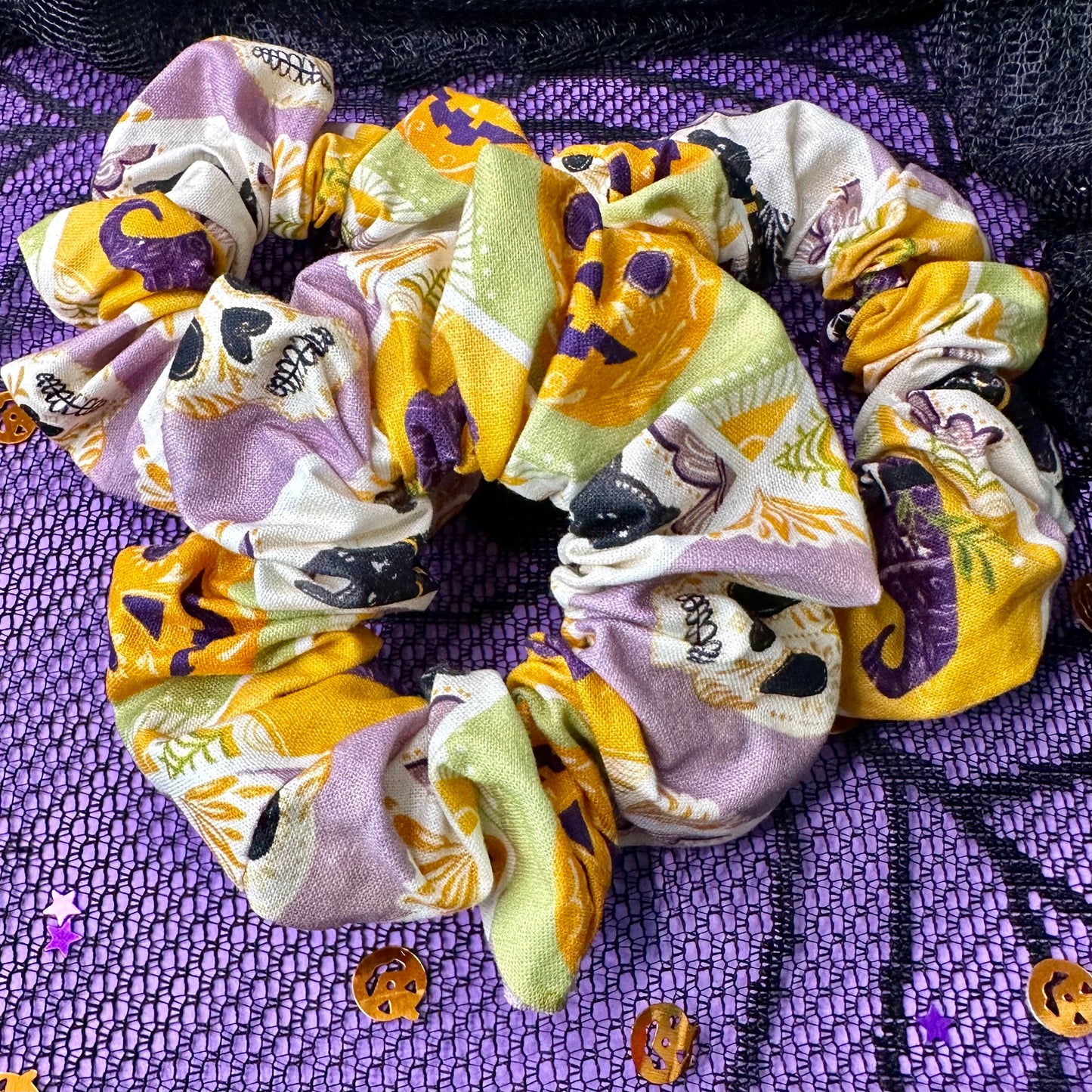 Halloween Patterned Scrunchie - Pastel