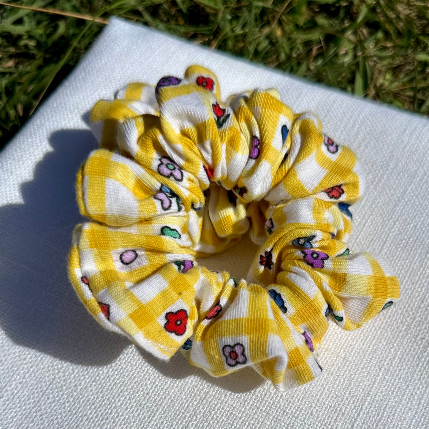 Gingham Scrunchie - Yellow