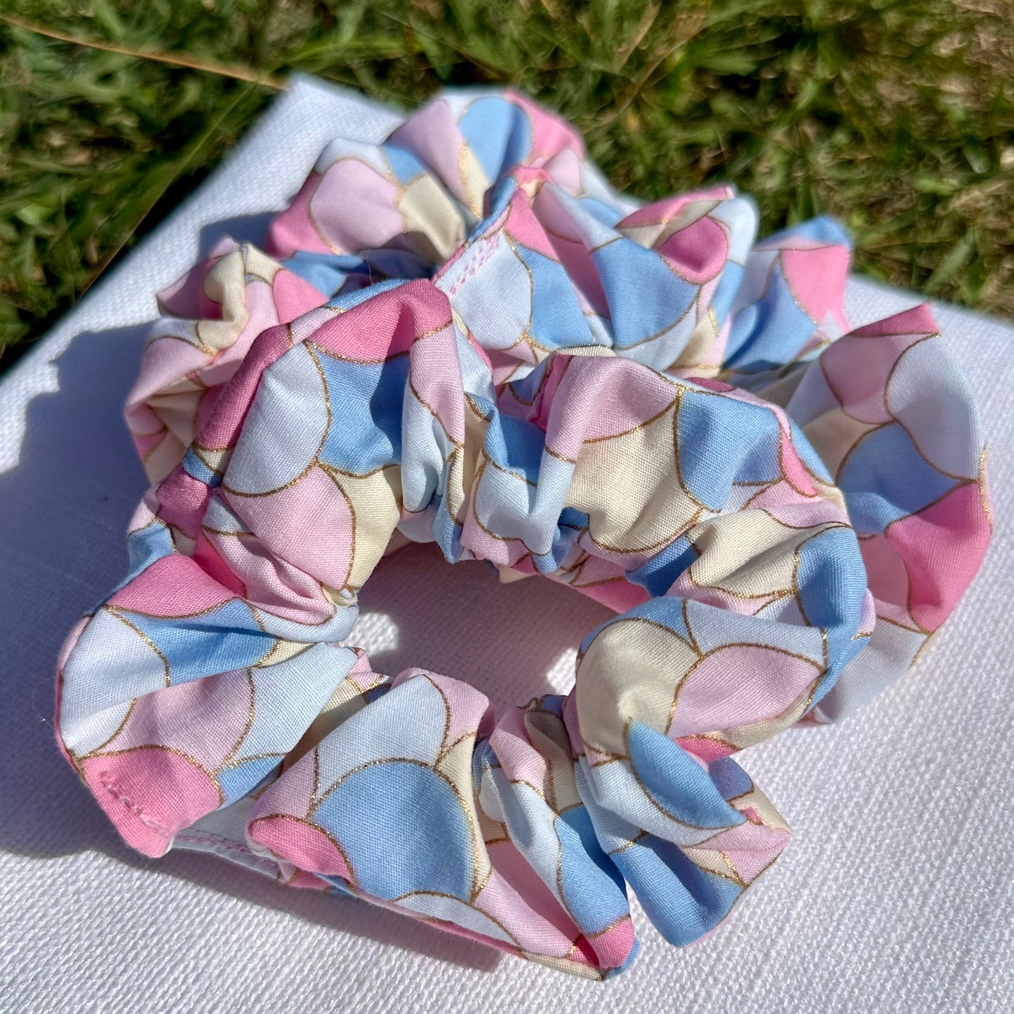 Pastel Mermaid Scales Scrunchie