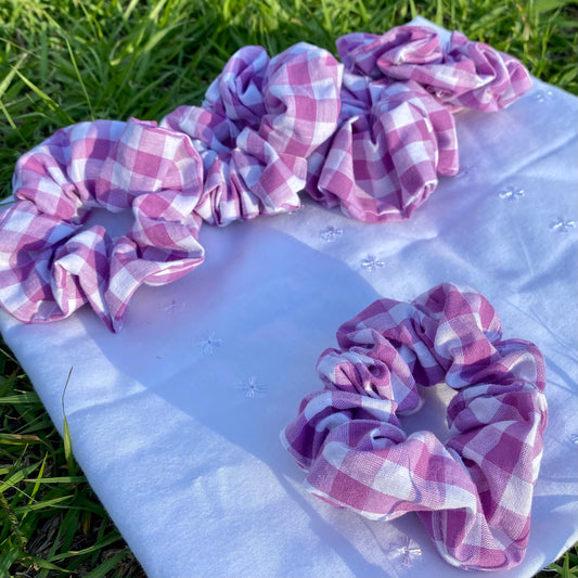 Gingham Scrunchie - Violet